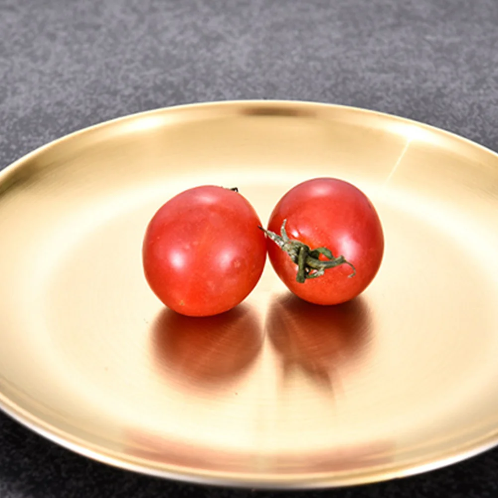 

3Pcs Vintage Korean Roast Meat Tray Stainless Steel Plate Dishwasher Safe Rustproof Round Dish for Outdoor Indoor Dining Serving