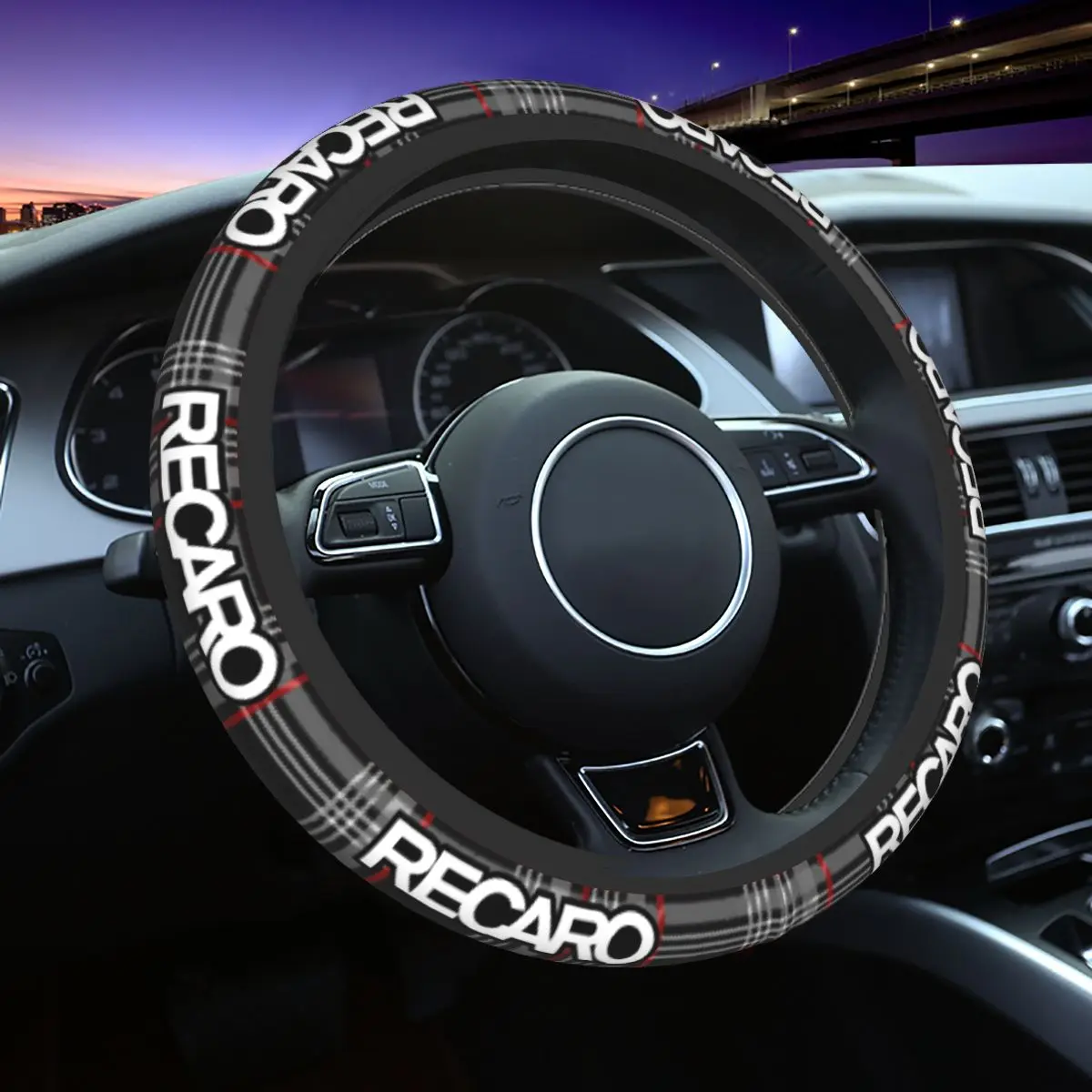 37-38 Car Steering Wheel Covers Recaros Elastic Braid On The Steering Wheel Cover Car-styling Elastische Auto Accessories