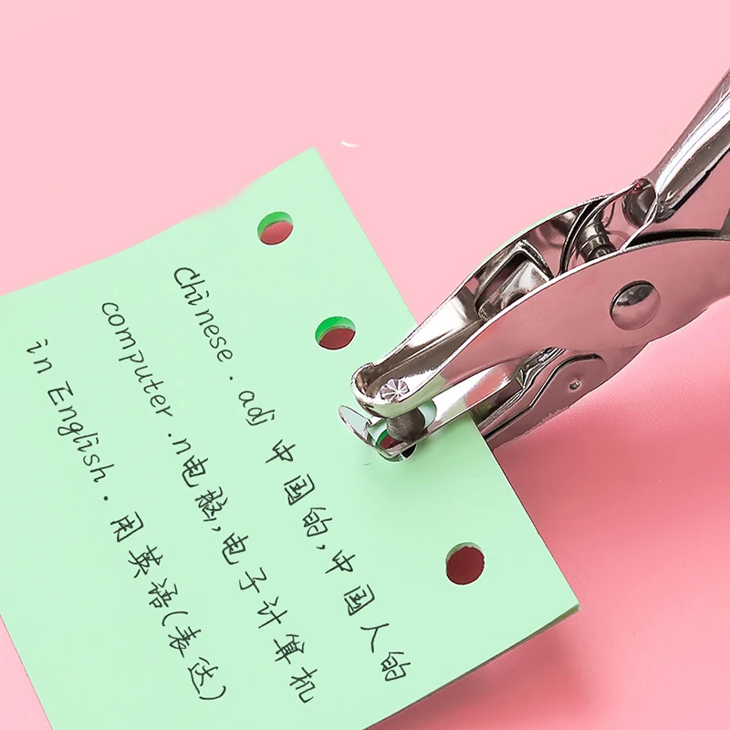 Punching Machine Round Hole Paper Stationery Loose-leaf Book Document Binding Punching Cute Manual and Handcrafted