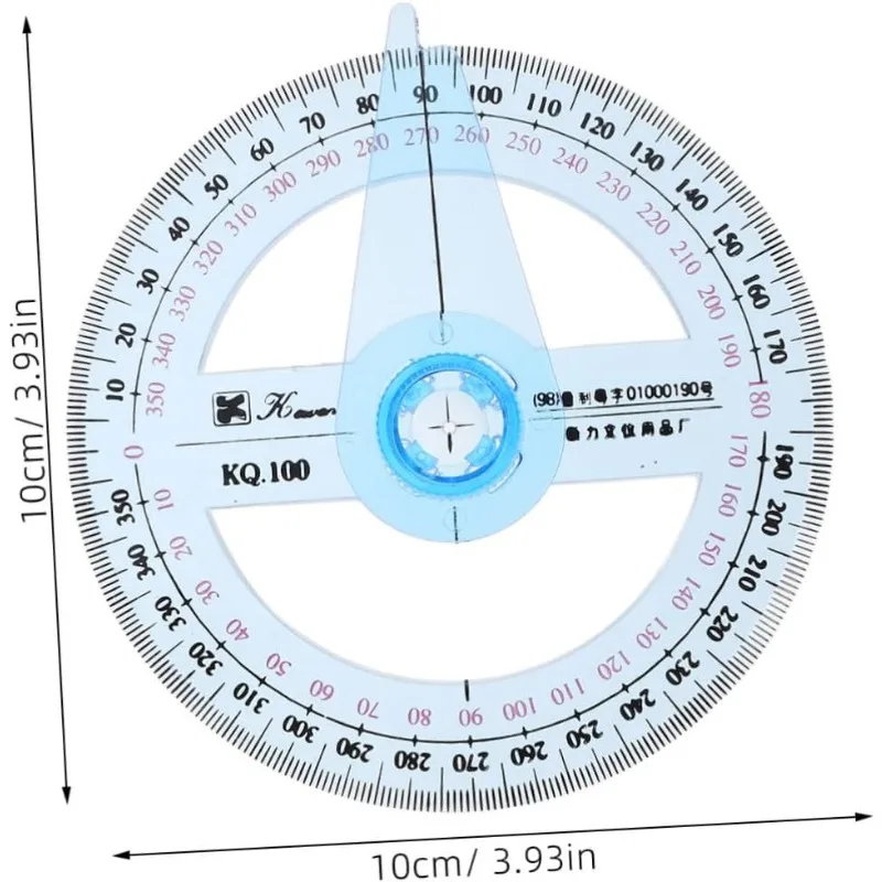 1PC Strumenti di disegno del goniometro circolare Strumento di misurazione del goniometro Geometria matematica a 360 gradi per l'aula