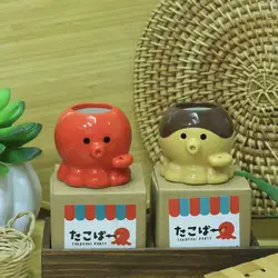 귀여운 문어 세라믹 이쑤시개 홀더 일본 스타일 수납함 높은 미적 가치 가족 정리함 만화 스타일