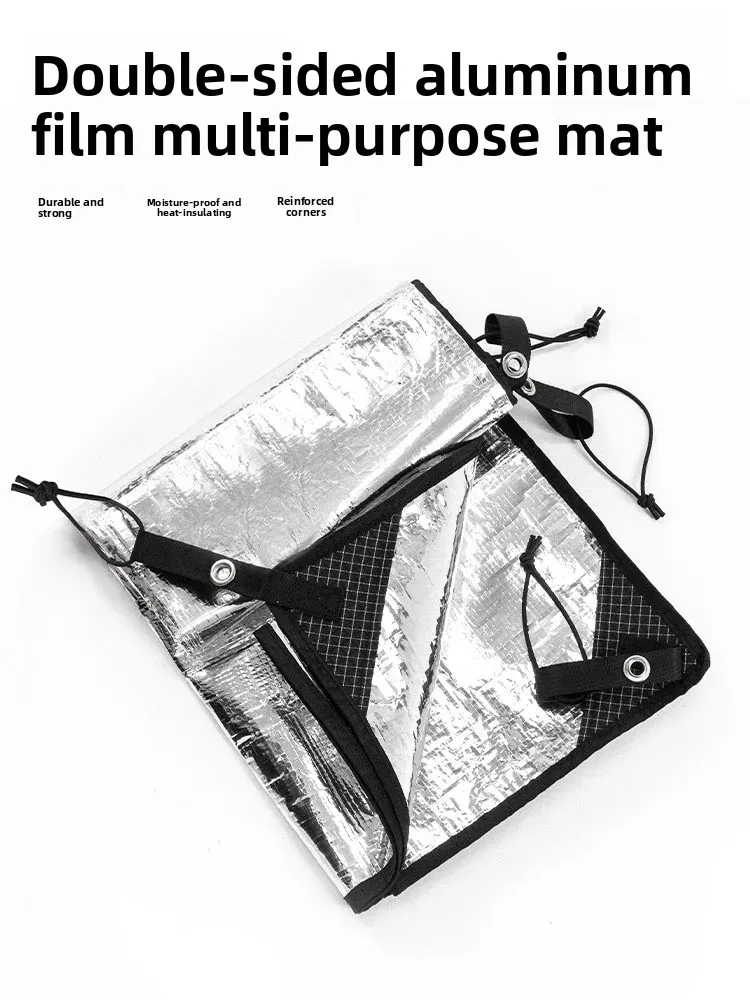 Hikeman Double-Sided Aluminum Foil Camping Mat Portable Thickened Waterproof Outdoor Picnic Rug Moisture-Proof Ground Cloth