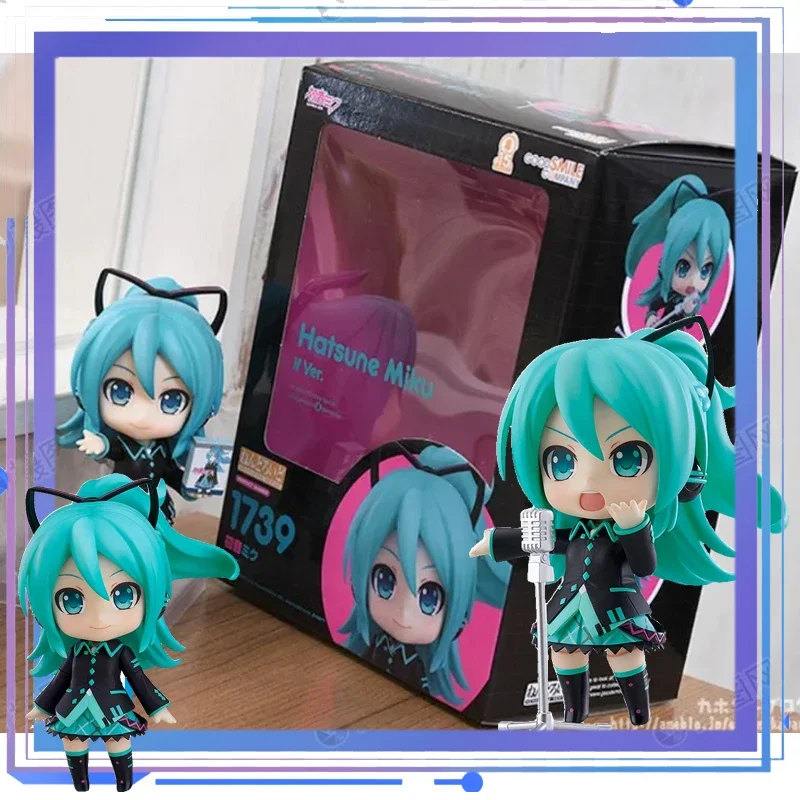 In Stock Genuine Original  GSC ORIGINAL GENUINE VOCALOID HATSUNE MIKU NENDOROID 1739 IF VER 10CM KAWAII Q VERSION GIRL Anime