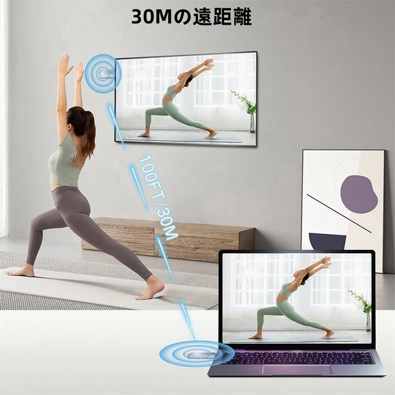 جهاز إرسال واستقبال لاسلكي متوافق 1080P/5Ghz/30M محول دونجل نقل للكمبيوتر/الكاميرا/التلفزيون/جهاز العرض