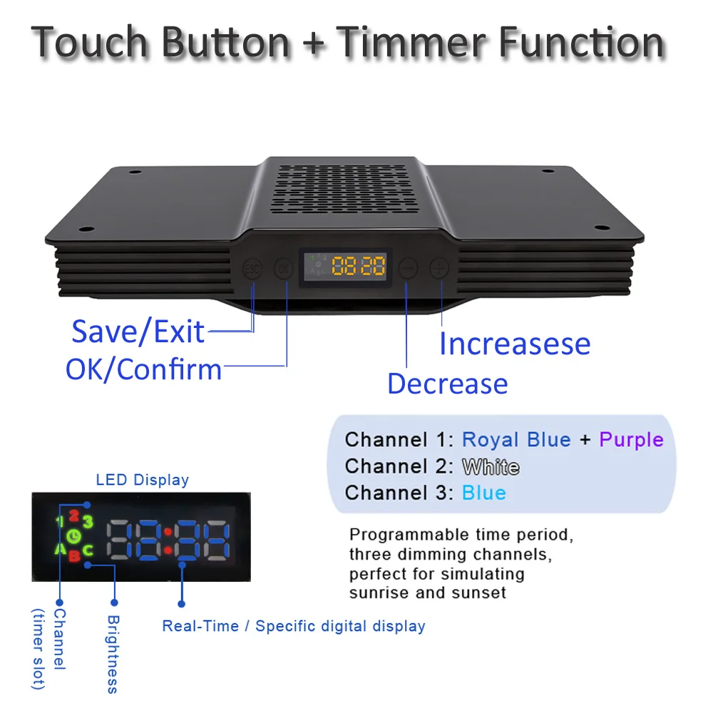 الأطياف أكوا نايت V3 الطيف الكامل للبرمجة شروق الشمس غروب الشمس 75 واط المياه المالحة خزان الأسماك LED المرجان الشعاب المرجانية حوض السمك الخفيفة