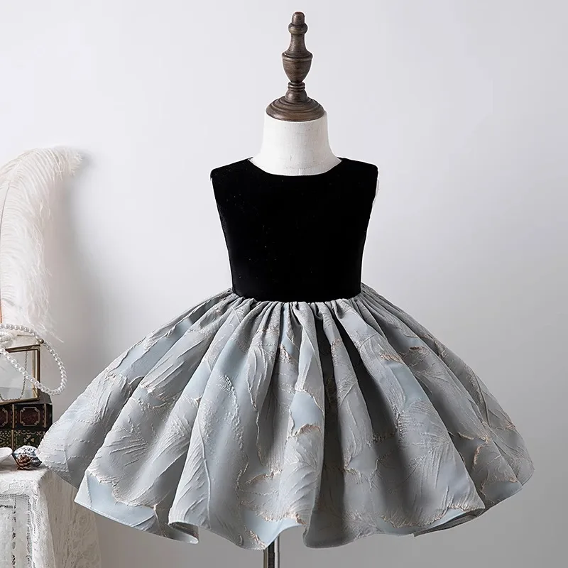 

Girls' Dress Luxury Niche High-end Flower Girl Wedding Little Girl Children's First Birthday Baby Princess Dress Spring