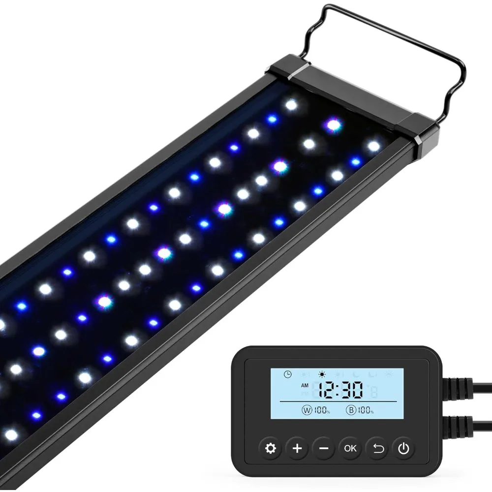 

NICREW 36W Saltwater Aquarium Light, Marine LED Reef Light for Corals, Programmable Timer Controller, 36 to 48-Inch