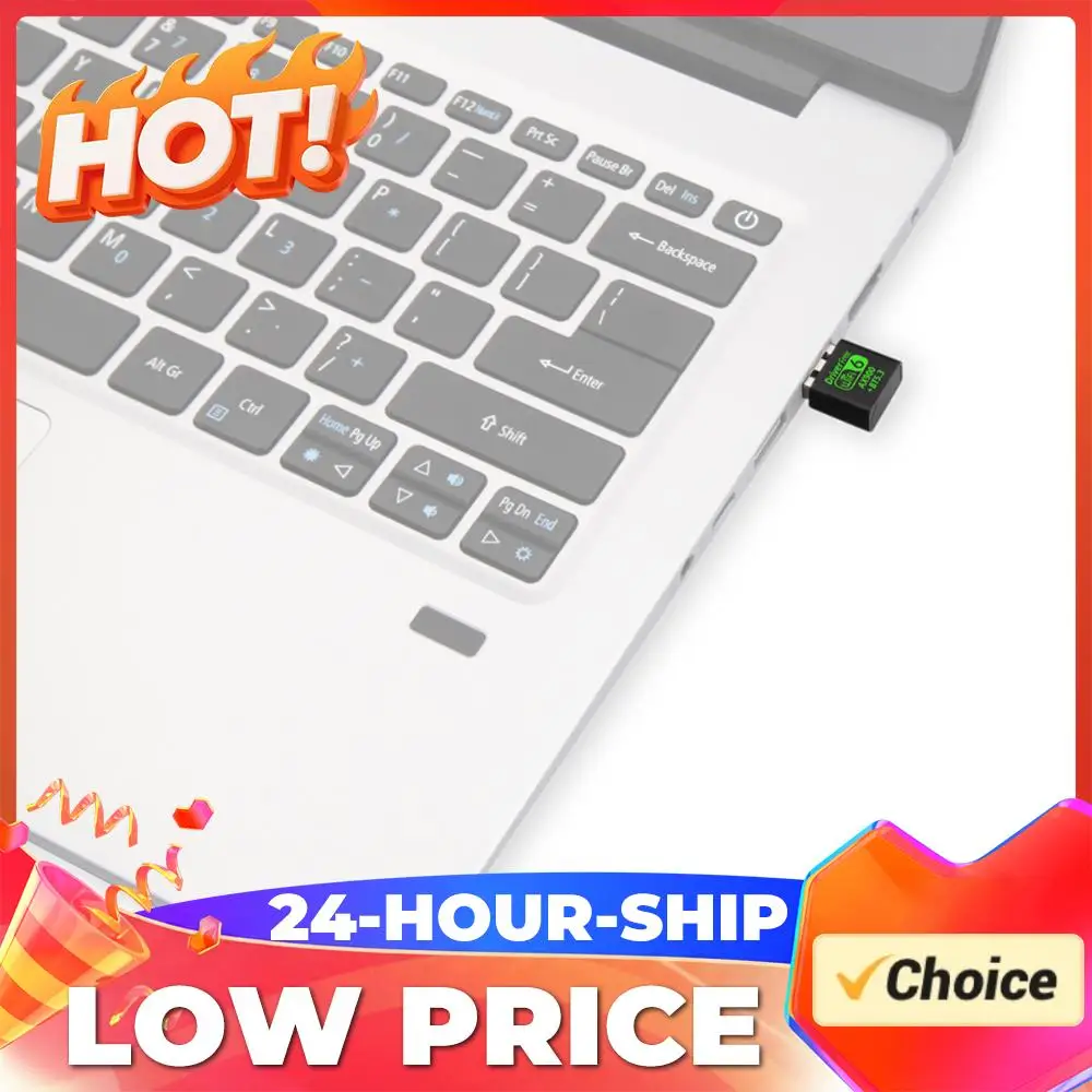 

USB-адаптер Wi-Fi 6, совместимый с Bluetooth 5.3, USB-адаптер Wi-Fi, внешний беспроводной сетевой приемник 900 Мбит/с, без драйверов для Win11/10