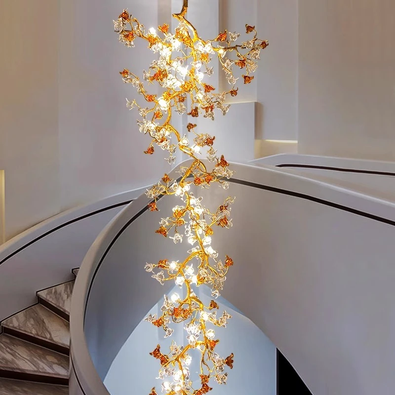 

Modern American Brass Crystal Chandelier Lighting Copper Pendant Hanging Light Luxury Glass Luminaire Lampen For Living Room byT