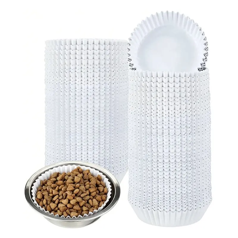Hot Selling-300 Pcs Large Pet Disposable Feeding Bowls Liner Bulk Cat Food Bowls Small Paper Dish Paper Liner For Small Dogs,300