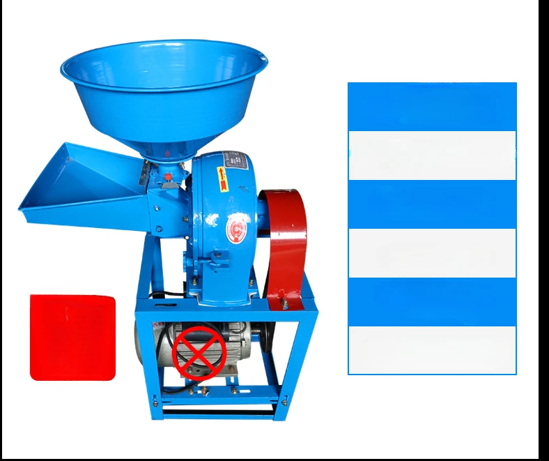 Small household fully automatic rice hulling machine, rice milling machine, corn and wheat flour grinding and pulping