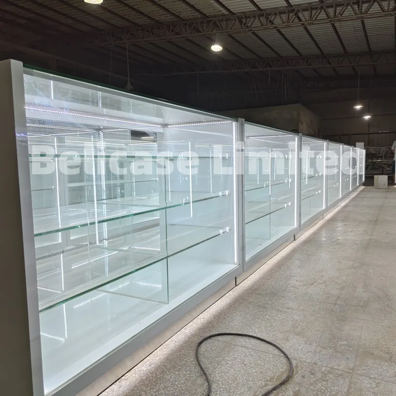 2025 مخصص. أثاث متجر عالي الجودة عرض زجاجي عرض متجر الدخان خزانة خشبية عد متجر الدخان