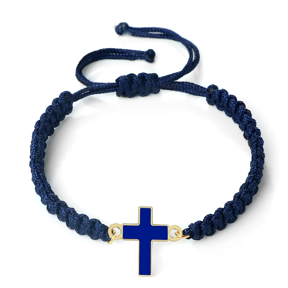 Bracelet croix tissé à la main pour hommes et femmes, breloques de prière de Jésus pour la méditation, ULbleue, couple, énergie de yoga, bracelets pour amis, bijoux