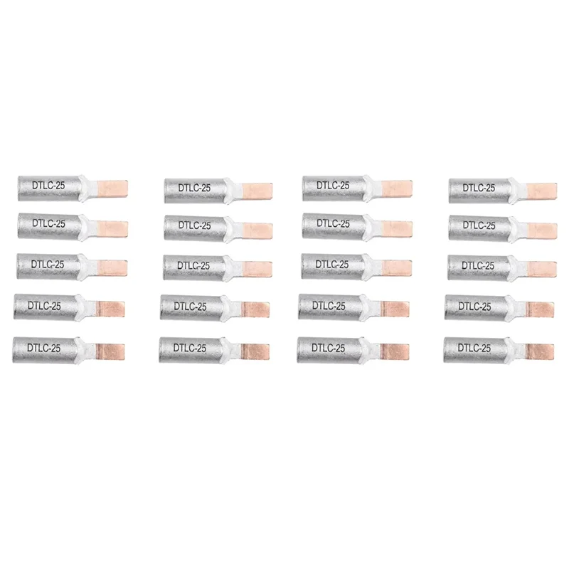 

ABLK 20Pcs Circuit Breaker Copper Aluminum Cable Terminal Electric Meter Wire Connector Bimetallic Cable Lugs DTLC-25