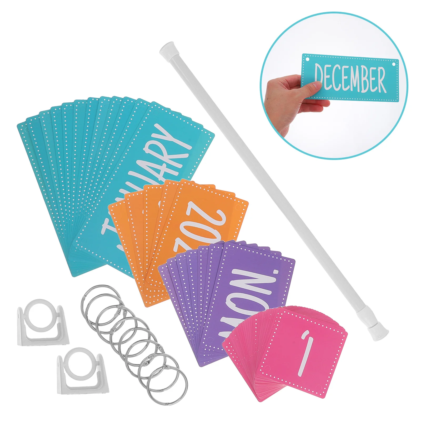 

2024 to 2028 Flip Calendar Bulletin Board Set Adjustable Holder Classroom Decorative Kids Calendar Learning Time Tool