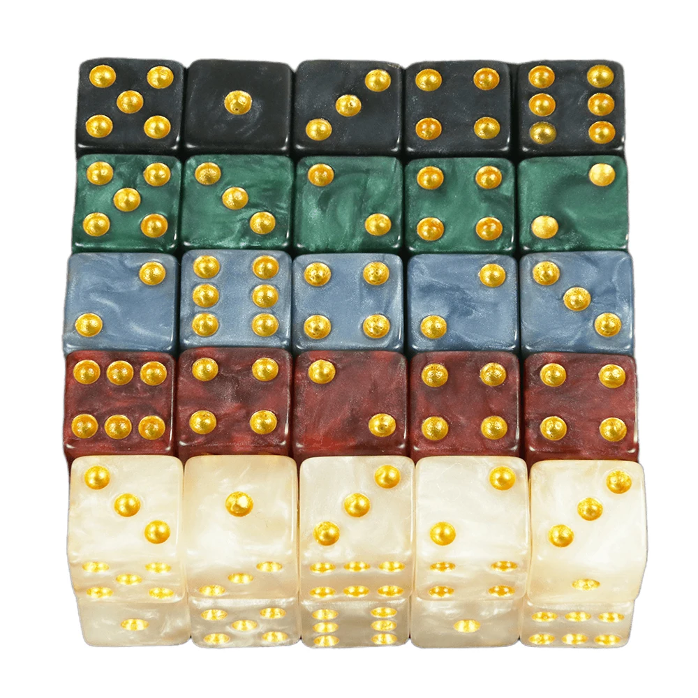 12mm Square Corner Dice 10pcs 6 Sided Point Dice for Table Board Games Party DND RPG