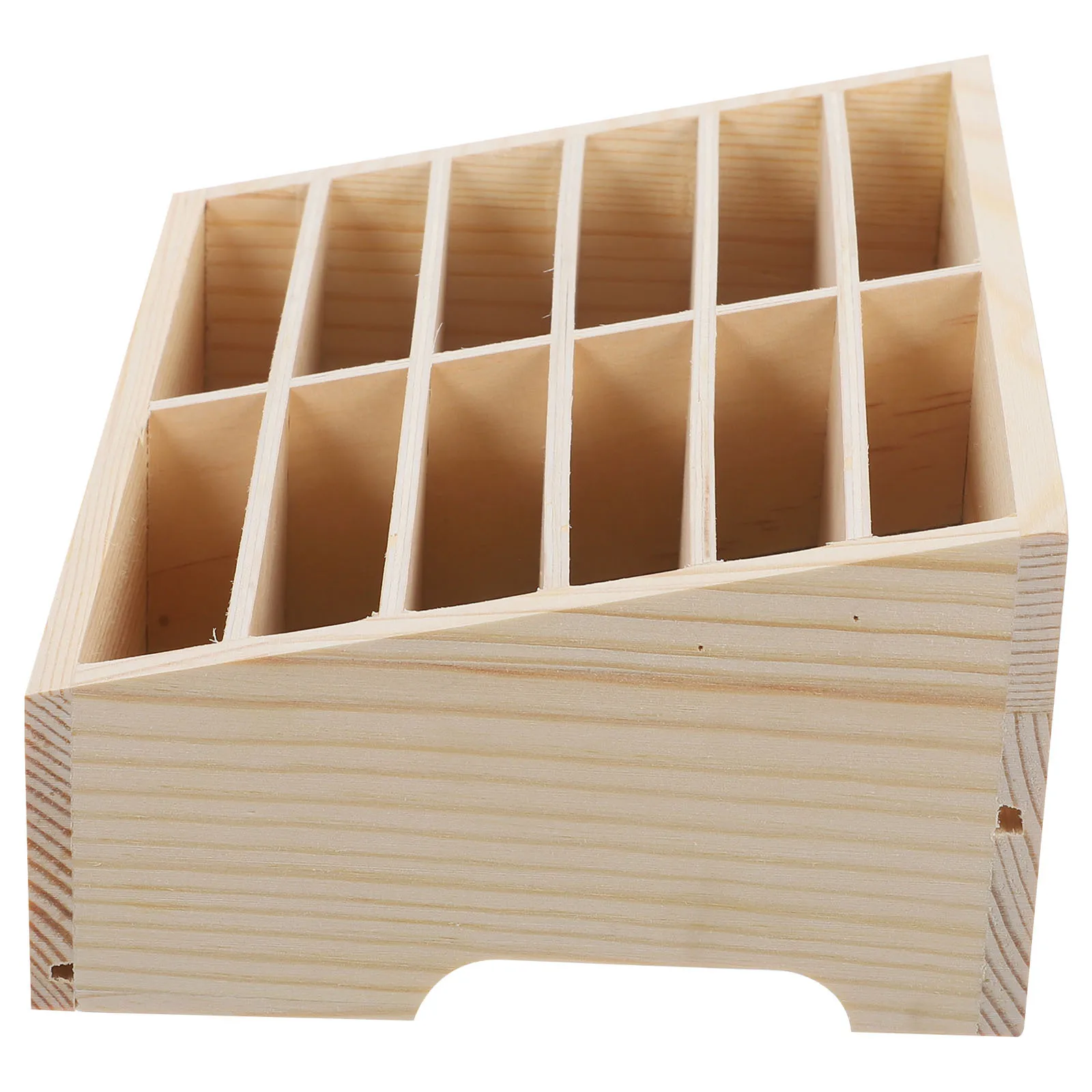 

Mobile Phone Organizing Box Multi-Grid Wooden Storage Case Office School Conference Phone Display Holder Repair