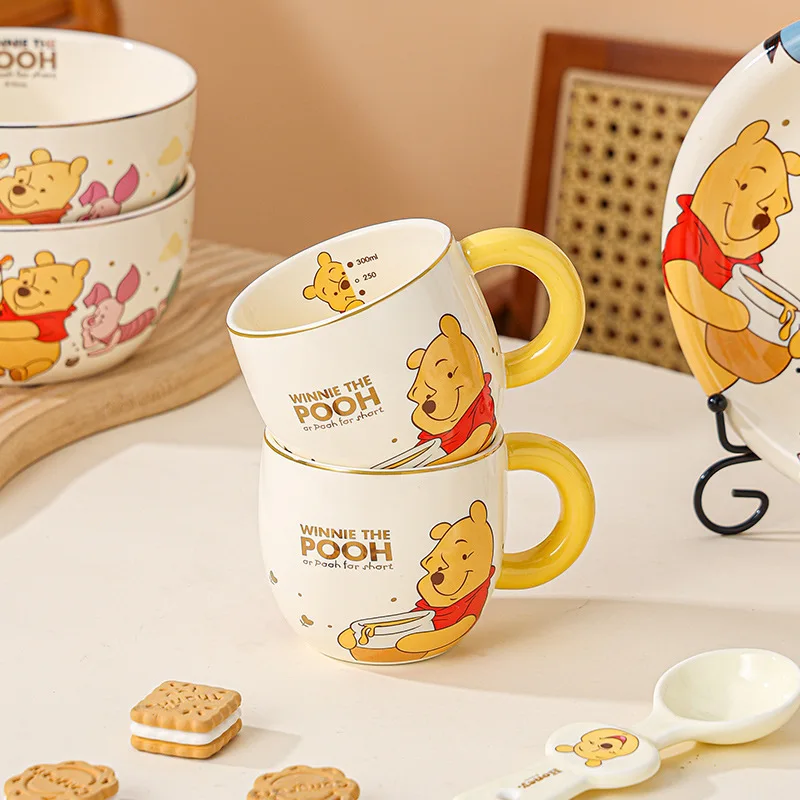 

Winnie The Pooh Cartoon Ceramic Cup Anime Lotso Mug Domestic Couple High-quality Appearance Milk Cups Office Coffee Mugs Gift