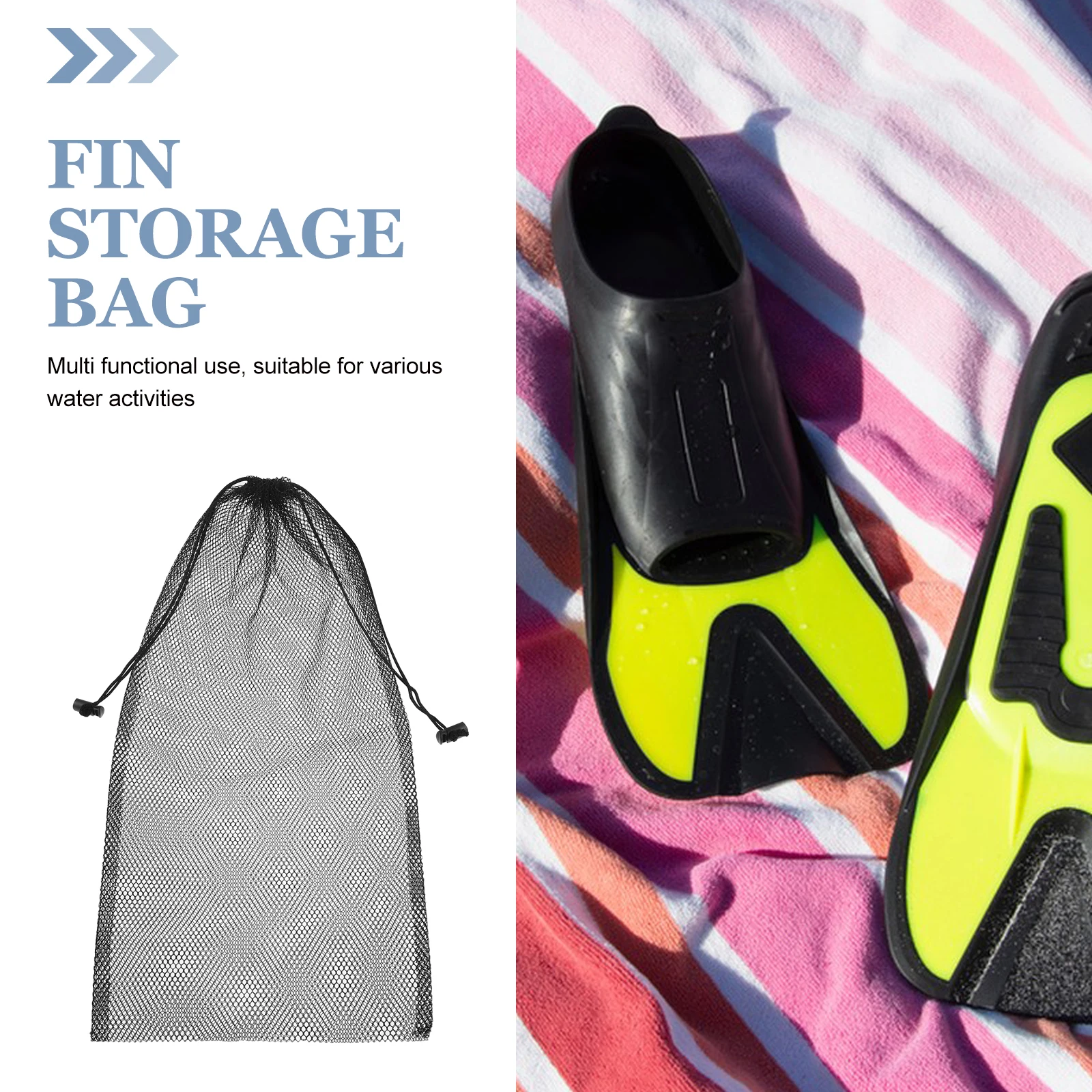 Extra Large Mesh Swim Bag for Snorkeling Dive Gear Portable Carrier Lightweight Ventilated Mesh Material Easy Access