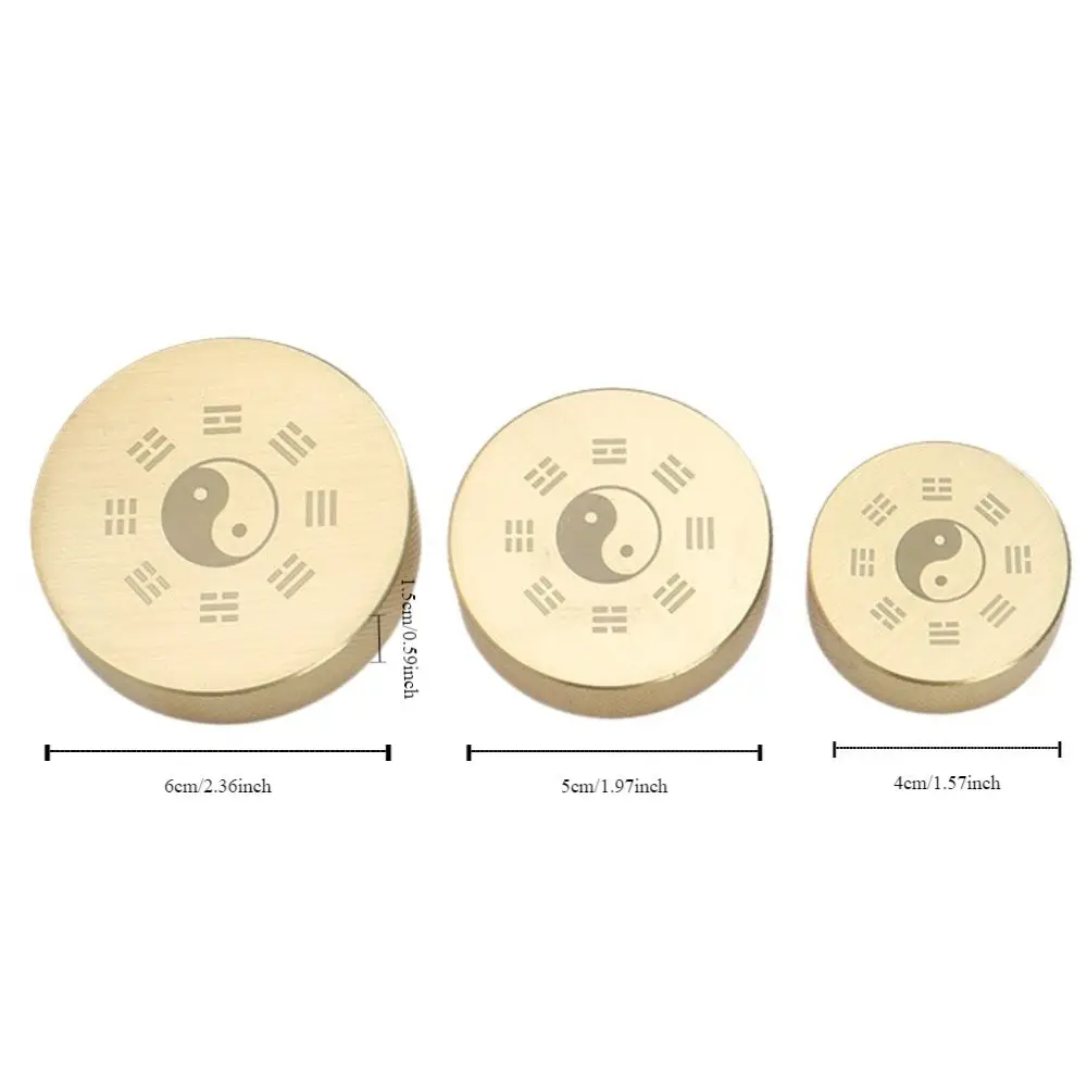 Chinese Style Multifunction Paperweights Solid Brass BaGua Paperweight Brush Rests Metal Decoration Holding Paper