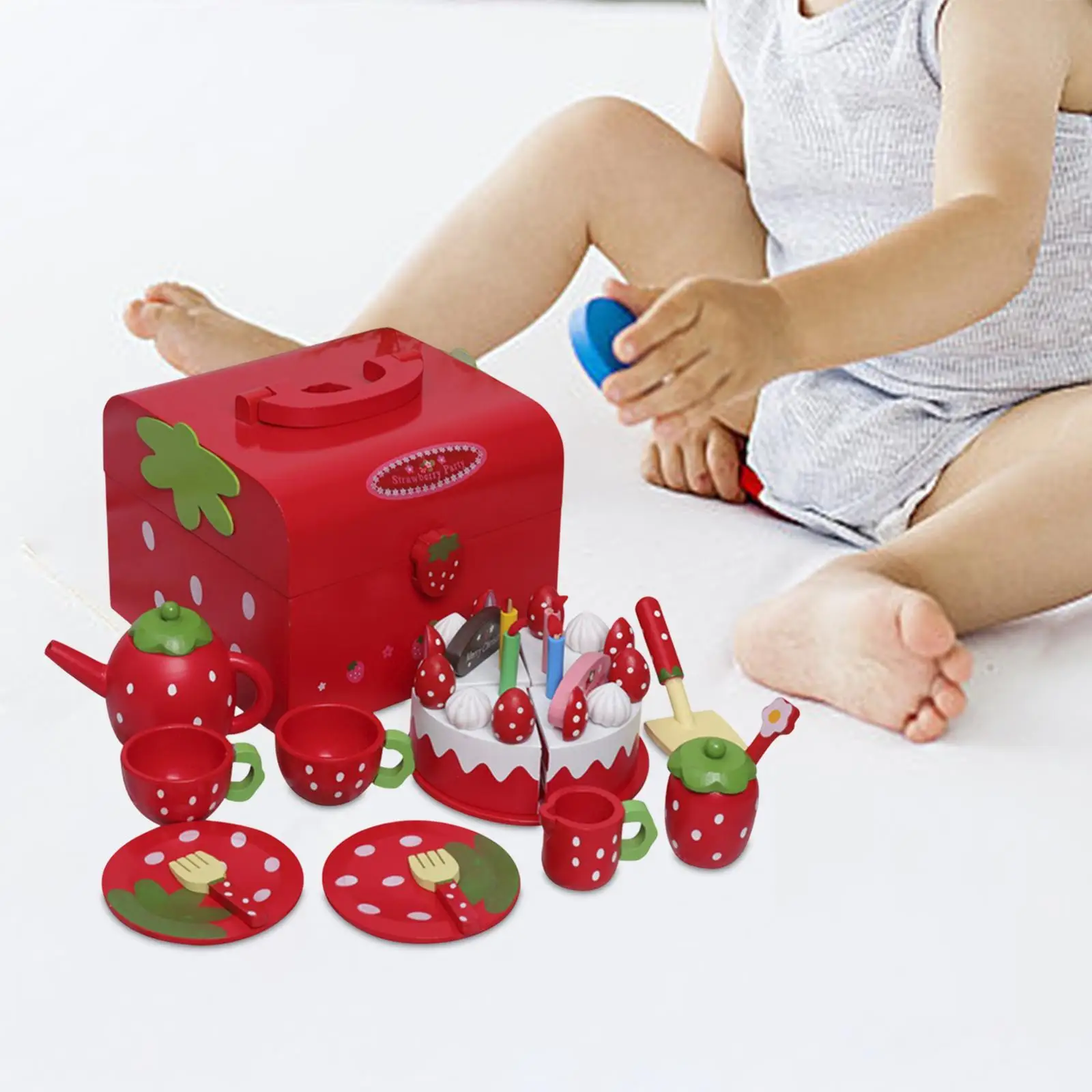 Kinderen Tea Party Set met Play Dessert Tray Theepot voor kinderen Kinderen