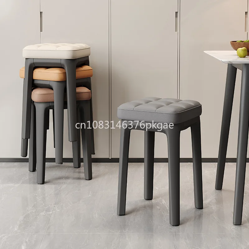 Dining chair thickened soft bag square stool living dining room can be stacked low stool door for shoe stool simple furniture