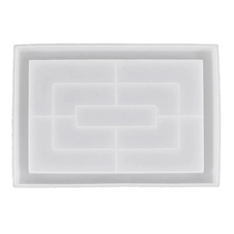 Diy Silicone Cake Holder Tray Mold Fruit Cup Mat Mold Creative Rectangle Flower Pot Tray Mold Serving Tray Mold
