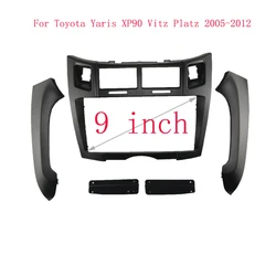 2 Din Car Stereo Radio Frame Fascia Cover Trim Kit Panel 9 inch For Toyota Yaris Vitz Platz 2005 2006 2007 2008 2009 2010 2011