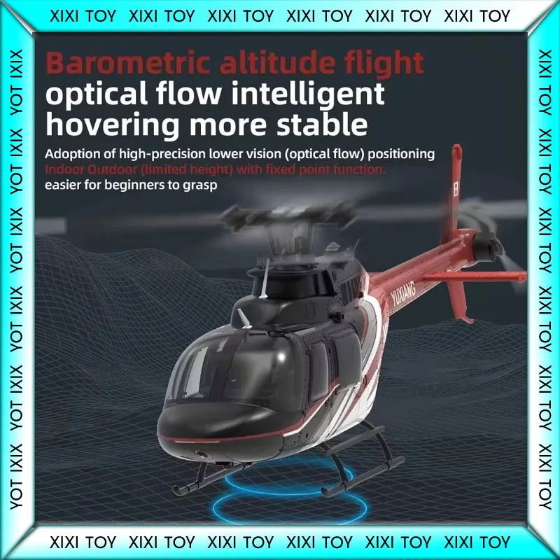 Yu Xiang Bell 206 F08 Remote Controlled Helicopter Six Channel Brushless Optical Flow Positioning Aircraft Simulation Model Toy