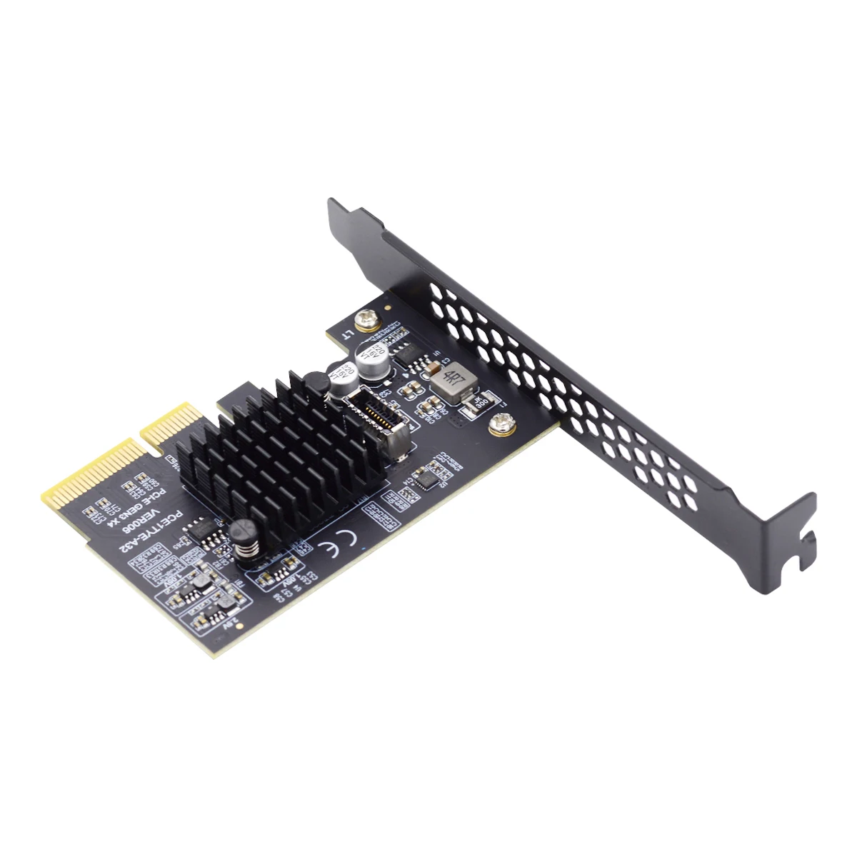 USB 3.2 Gen2 Type-E 20Gbps Front Panel Socket to PCI-E 4X Express Card Adapter for Desktop Motherboard