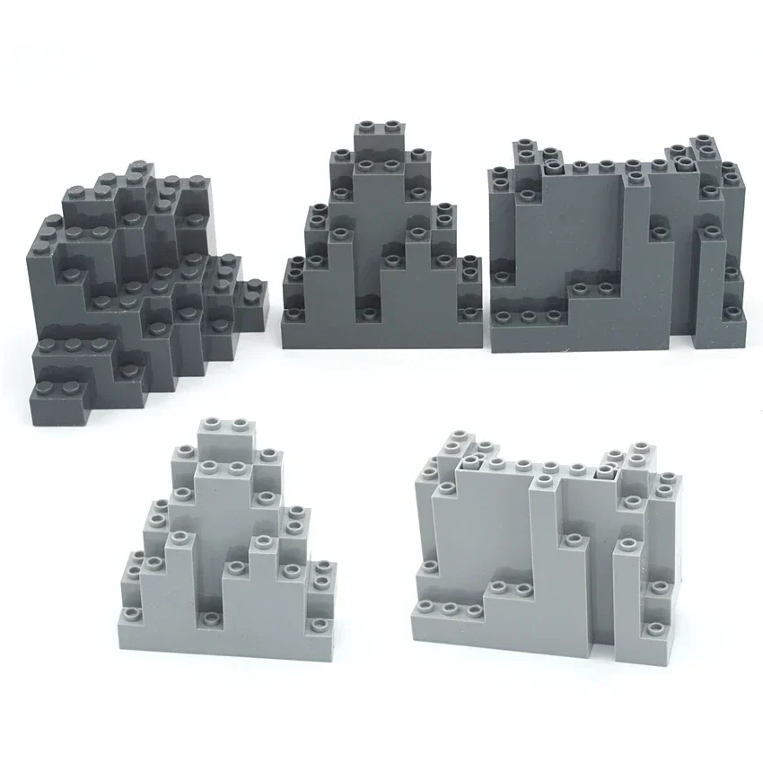 Rockery Rock Mound Garden Park Building Blocks 2PCS/Lot Rock Panel 6082 6083 23996 MOC Parts City Accessories Bricks Toy for kid