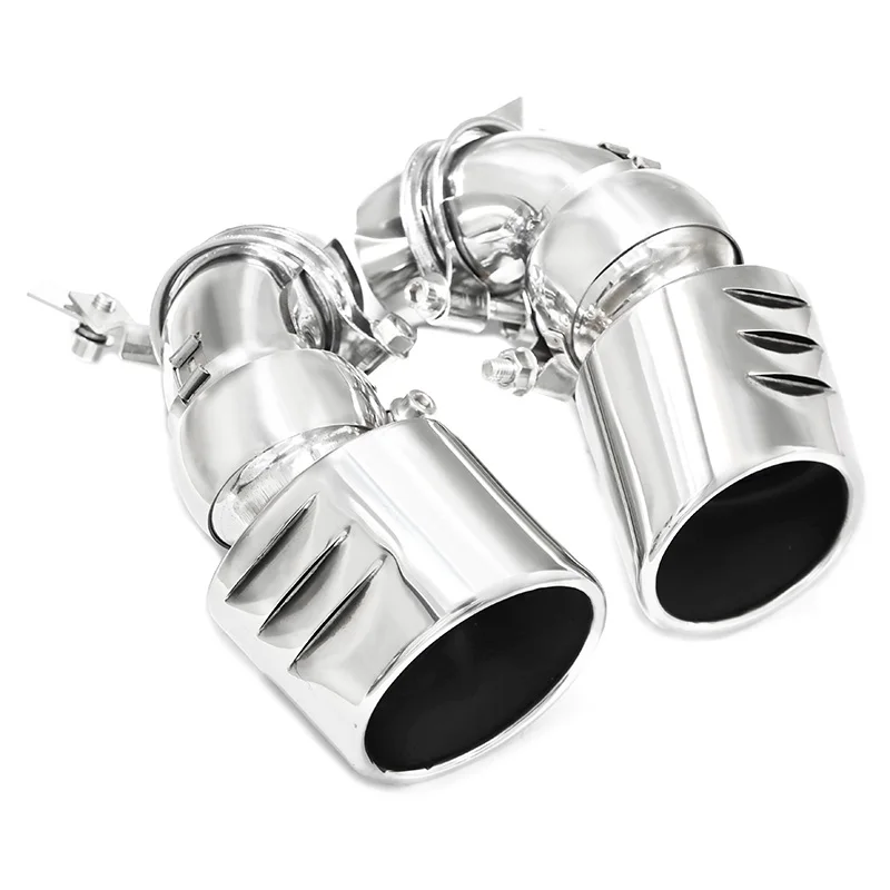 

hhm1 Pair Exhaust Tip For Mercedes Benz W211 E300 E280 E260 2002-2007 304 Stainless Steel Car Exhaust Pipe Single Out Muffler Ti
