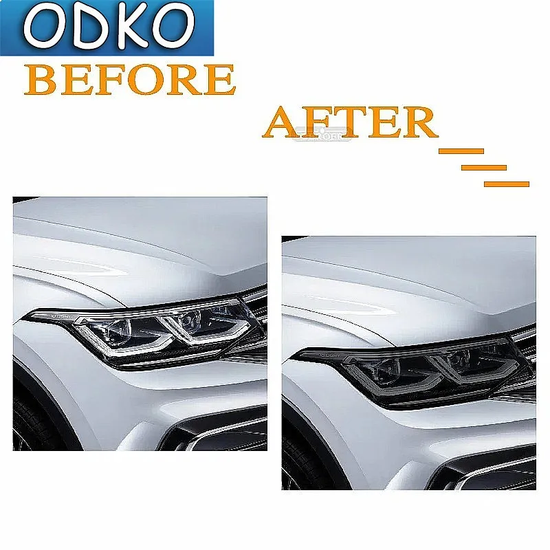 For Volkswagen VW Tiguan R Line Facelift 20-Present Car Headlight Protective Tint Film Smoke Black Transparent TPU Light Sticker