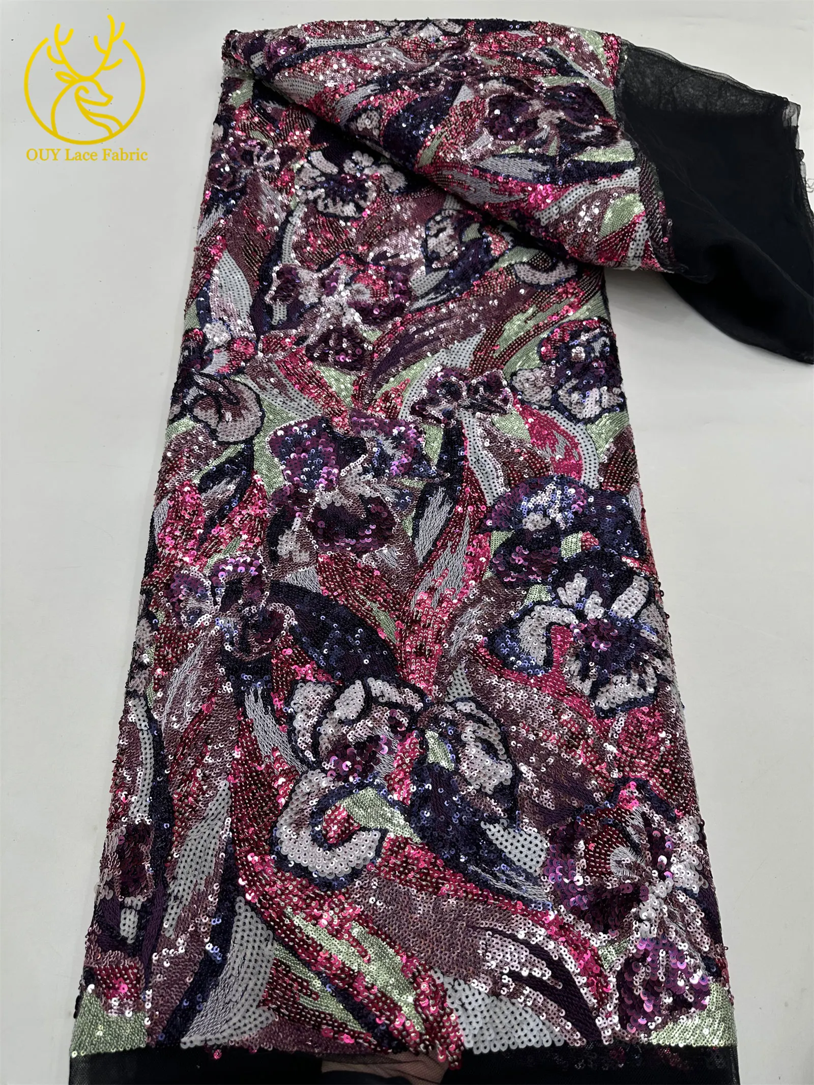 2025 Newest French Mesh Sequin Lace Fabric African Tulle Lace Fabric Nigerian Lace Fabric For Women Party Evening Dresses