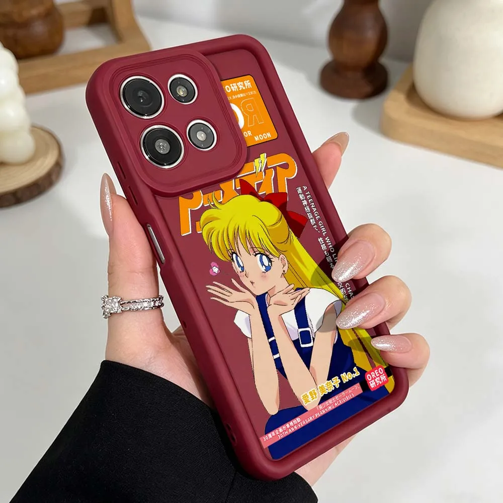 B-Battle Girl Anime Phone Case For Motorola Moto G86 G85 G75 G56 G06 Edge 70 60 50 Fusion Eye Ladder Silicone Cover view 6