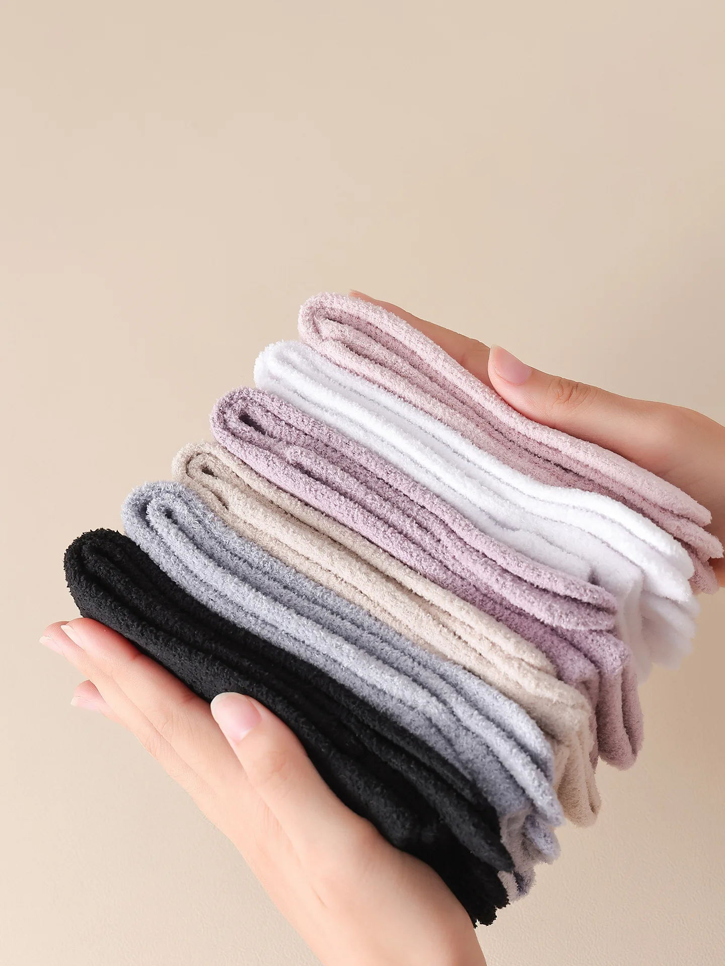 الشتاء رشاقته أفخم خمسة أصابع الجوارب للنساء مزدوجة الوجهين المخملية سبليت تو الجوارب بلون الأوسط أنبوب 5 إصبع تو الجوارب