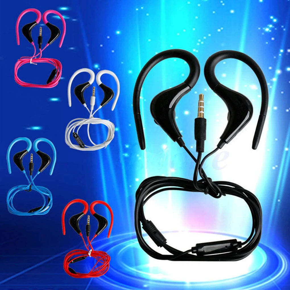 3.5mm Sport Earhook Earphone Headphone Headset with Mic For Smart Cellphone Stereo Headphone