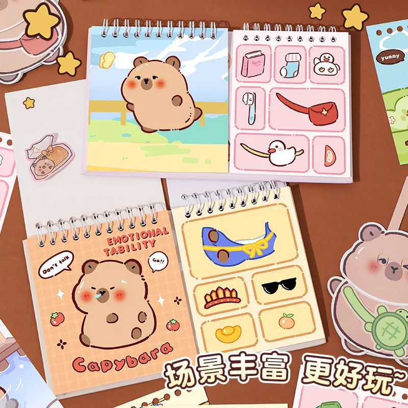 Capybara Dressing Stickers Children's Sticker Gift Scrapbooking Supplies Stickers Aesthetic Material Paper Kawaii Stationery