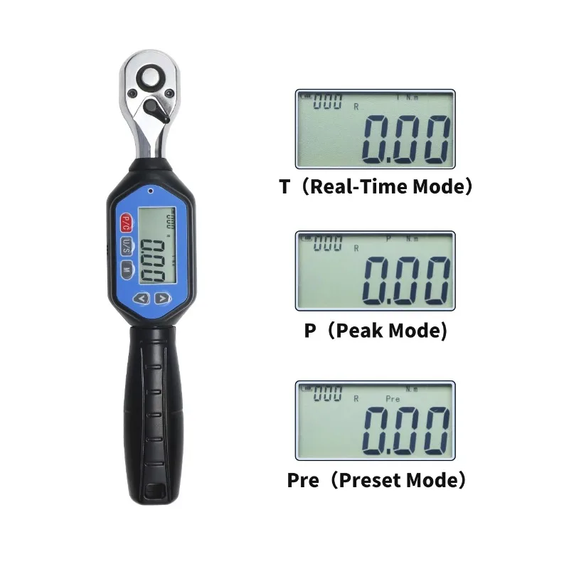 طقم مفتاح العزم الرقمي 1.8-60N.m 3/8 بوصة محرك ثنائي الاتجاه رأس السقاطة دراجة موتو إصلاح أداة اليد