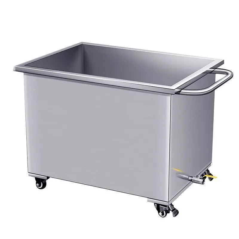 

Square Stainless Steel Storage Tank Industrial Water Reservoir Mobile Cart Soaking & Marinating Cooking Bucket For Multiple Uses