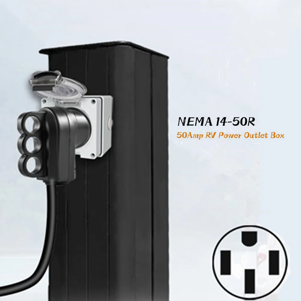 ALWAYSME 50 AMP NEMA 14-50R Power Outlet Box For RV, EV, Generators