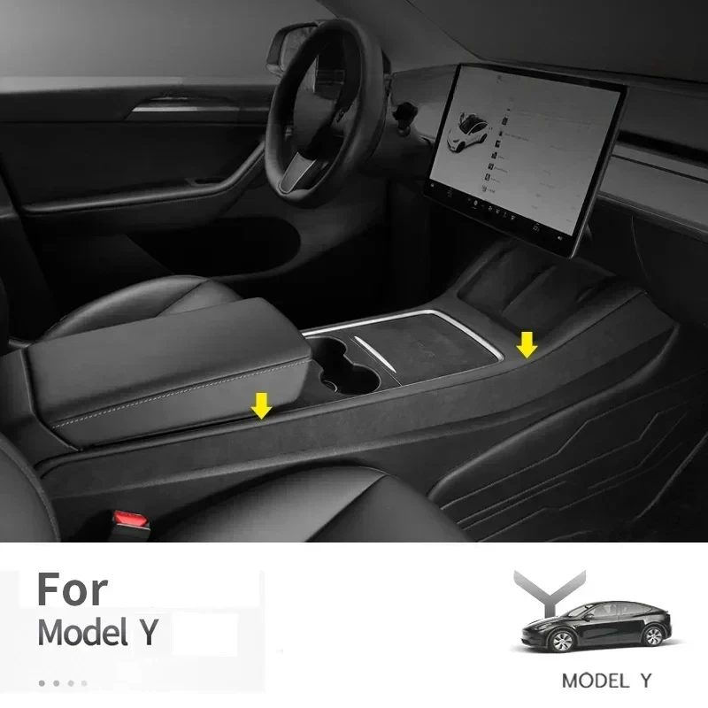 Alcan tara Suede For Tesla Model 3 Model Y Car Center Console Side Trim Strip Decorative Panel Covers Car Interior Accessories
