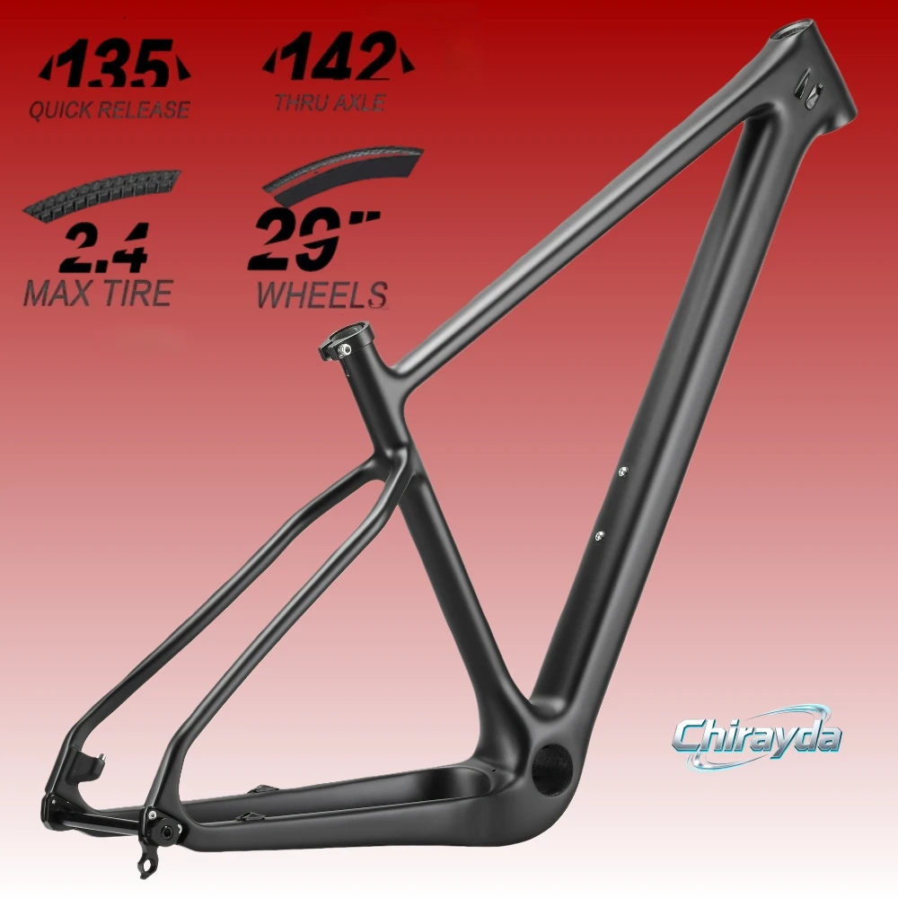 

Chirayda T1000 Toray Carbon Fiber MTB Frame 29er PF30 Disc Brake Matte or Glossy Hardtail Mountain Bike Frameset 142/135mm DIY
