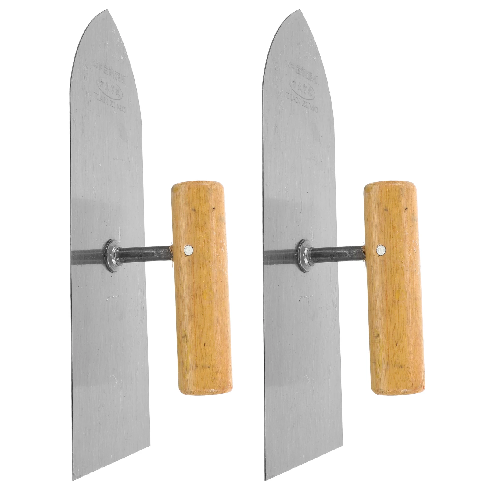 

2pcs Stainless Steel Plastering For Concrete Drywall Smoothing Tool Wood Handle Flat Head Cement Finishing Trowel Home Wallboard