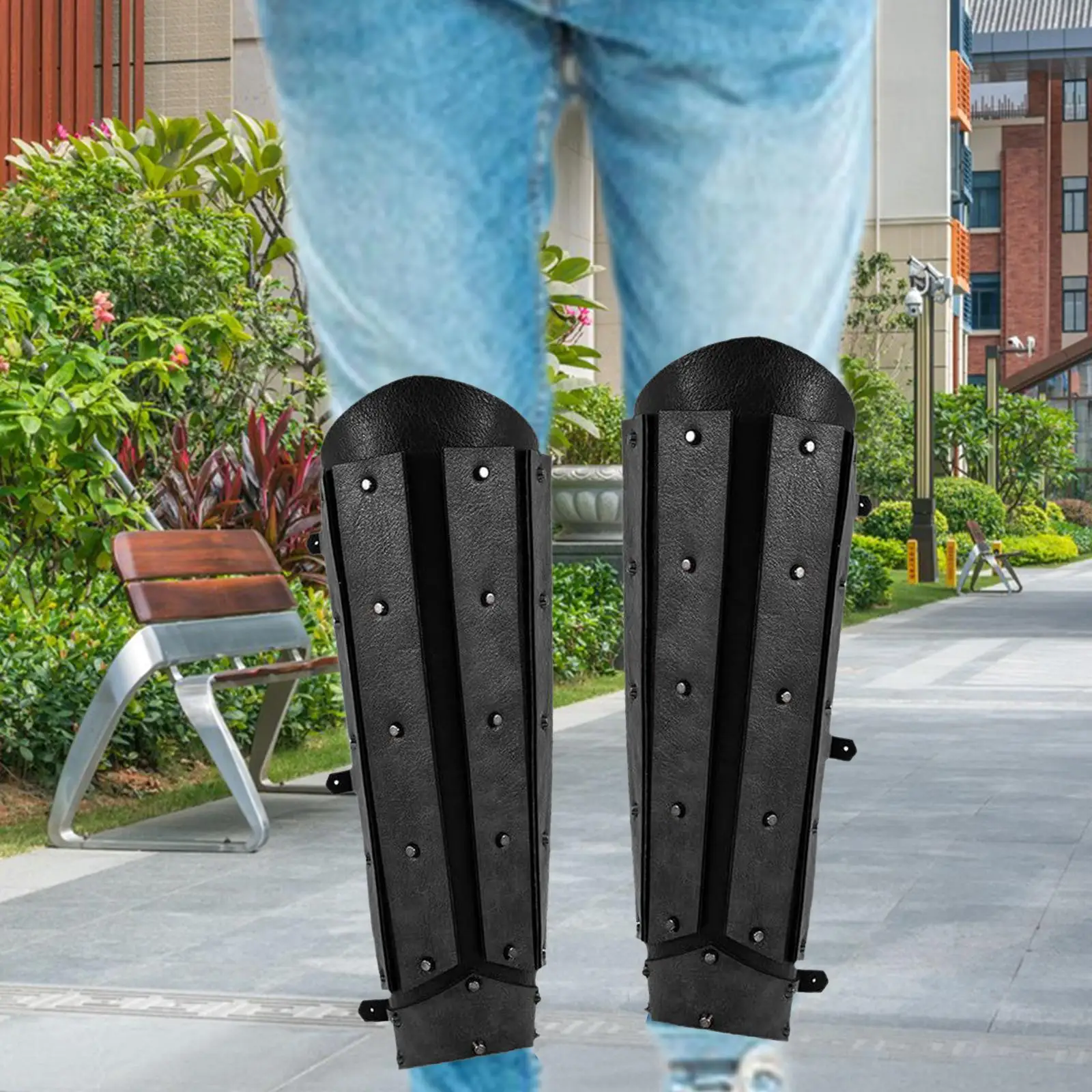 Pirate Boot Tops Shoes Covers Men PU for Stage Show Themed Party Performance Black