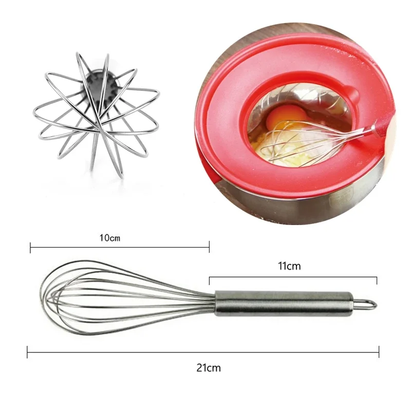 Stainless Steel Ingredients Standby Bowls Mixing Bowl Non-Slip DIY Cake Bread Salad Mixer Food Container With Grater/Egg Beater