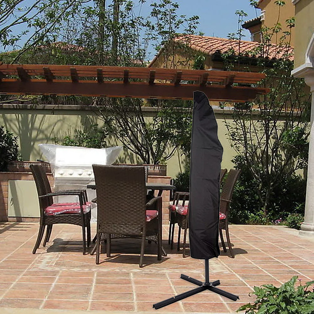 

Patio Umbrella Cover Waterproof Parasol Beach Outdoor Sunshade Dust Covers Black Lightweight Breathing Tough Non Shrink
