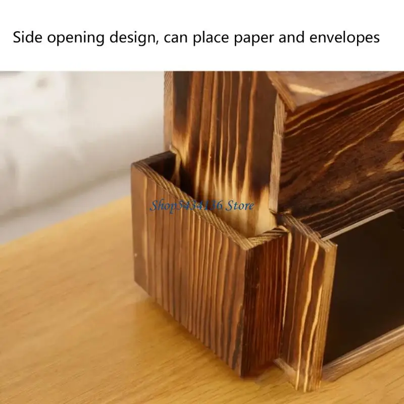 H7ED Handmade Wooden Suggestion Box Lock System For Employee Inputs Wall Installation