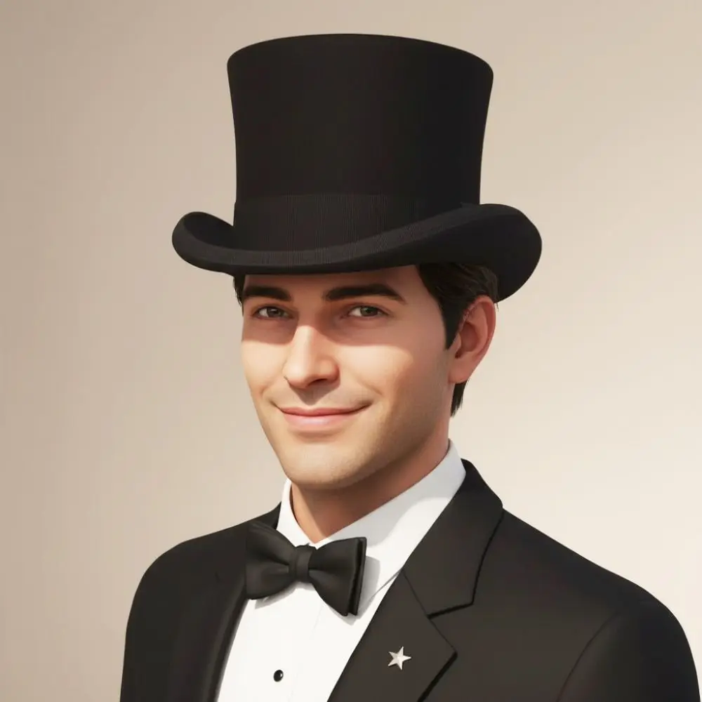 

Fashion Formal Wool Top Hat Tuxedo Accessories Gentleman Stage Performance Hat Vintage Classic Magician Hat Unisex