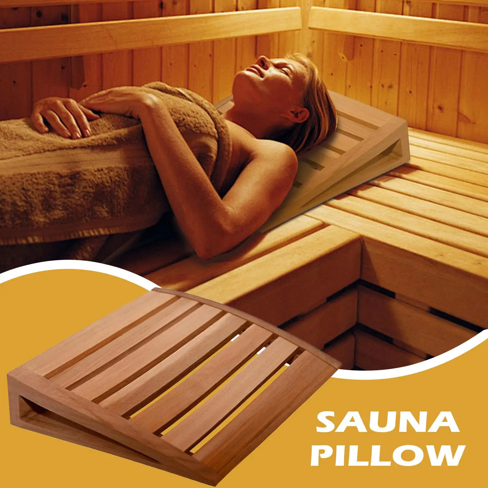 

Подголовник для сауны, нескользящая деревянная дышащая многофункциональная подушка для спины подголовника для сауны для домашней комнаты, коммерческого отдыха, расслабления